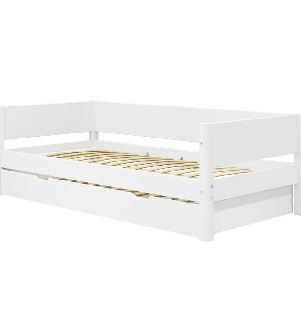 Flexa Enkeltseng m. Udtræksfunktion - 210x101x66,5 cm - Hvid