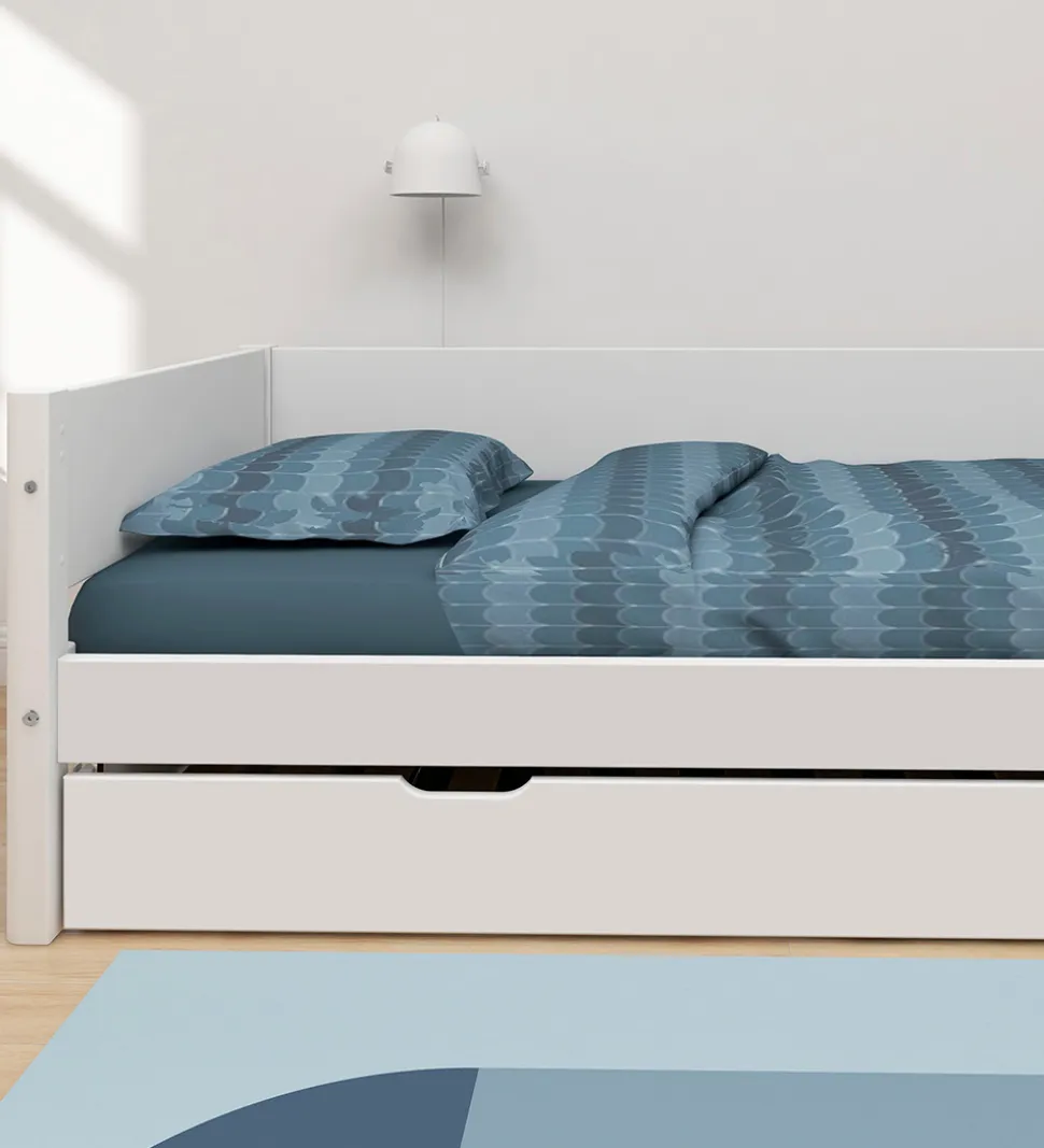 Flexa Enkeltseng m. Udtræksfunktion - 210x101x66,5 cm - Hvid