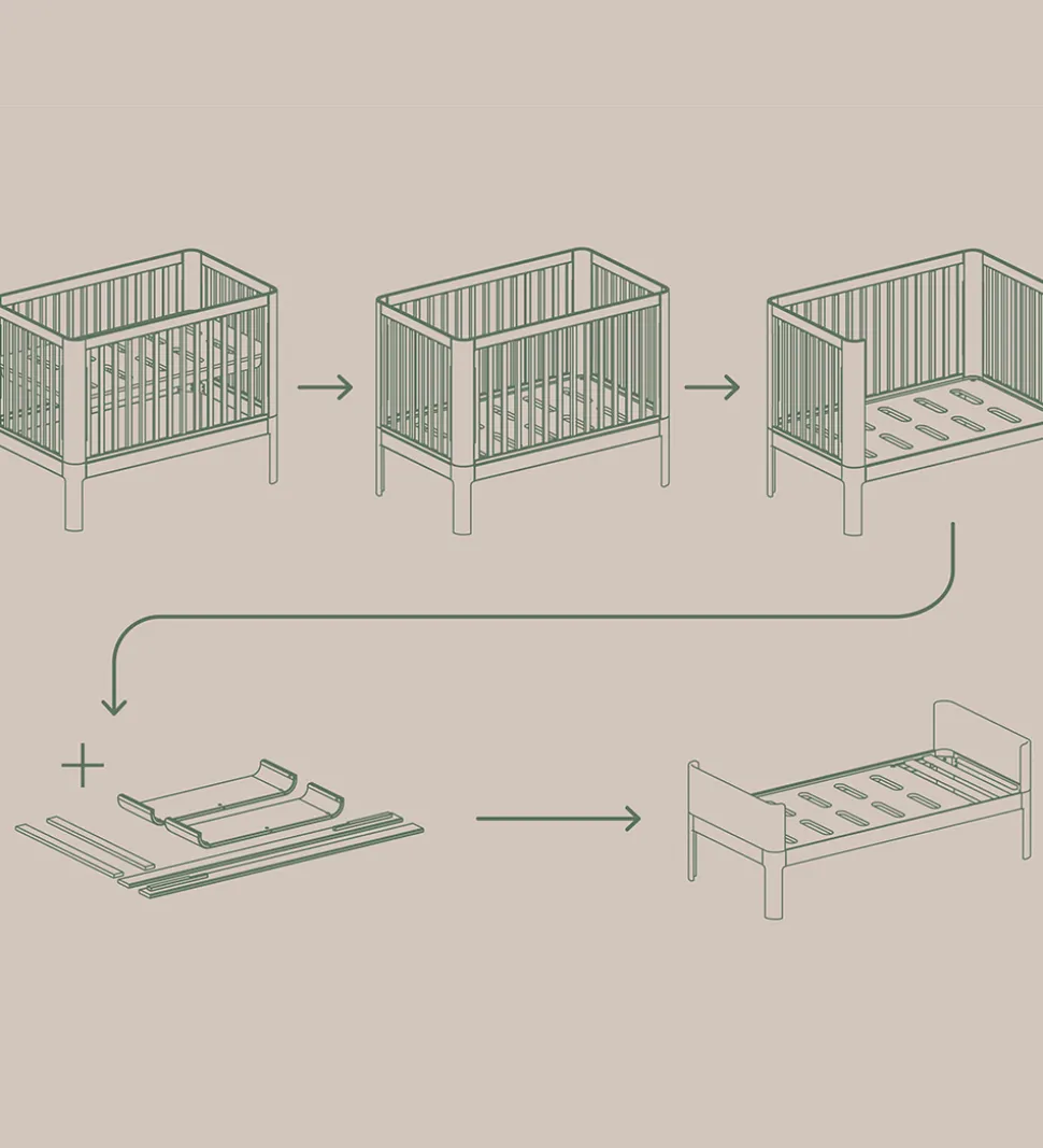 Flexa Ombygningssæt til Juniorseng - Nova - Egetræ