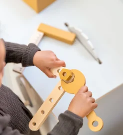 Flexa Play Værktøjssæt - 8 stk - Mustard/Naturalwood