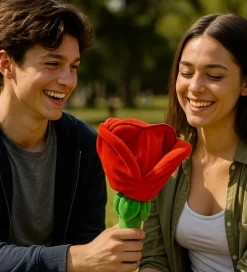 Flipetz Bamse - I love You Heart - Flower Red