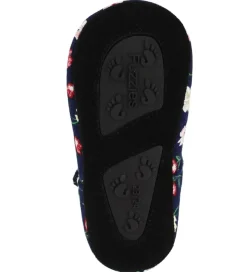 Fuzzies Ballerina Hjemmesko - Flora - Navy m. Blomster