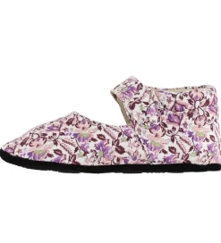 Fuzzies Ballerina Hjemmesko - Viola - Hvid m. Blomster