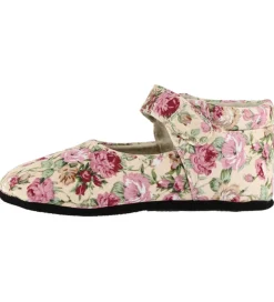 Fuzzies Ballerina Hjemmesko - Rosa - Pudder m. Blomster