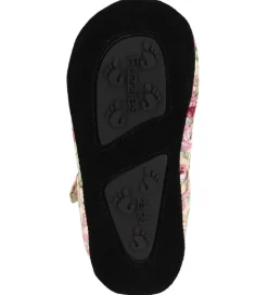 Fuzzies Ballerina Hjemmesko - Rosa - Pudder m. Blomster