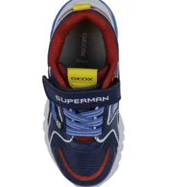 Geox Sko m. Lys - J Ciberdron - Blå/Rød m. Superman