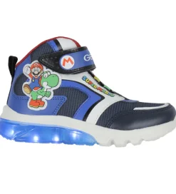 Geox Støvler m. Lys - J Ciberdron - Super Mario - Navy/Royal