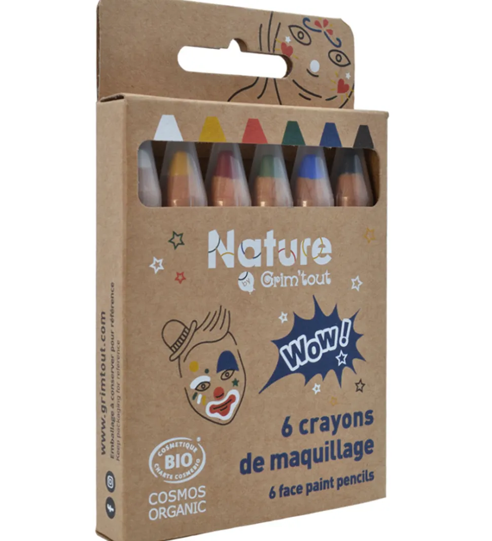 Grim Tout Teatersminke - 6 Farveblyanter - Wow