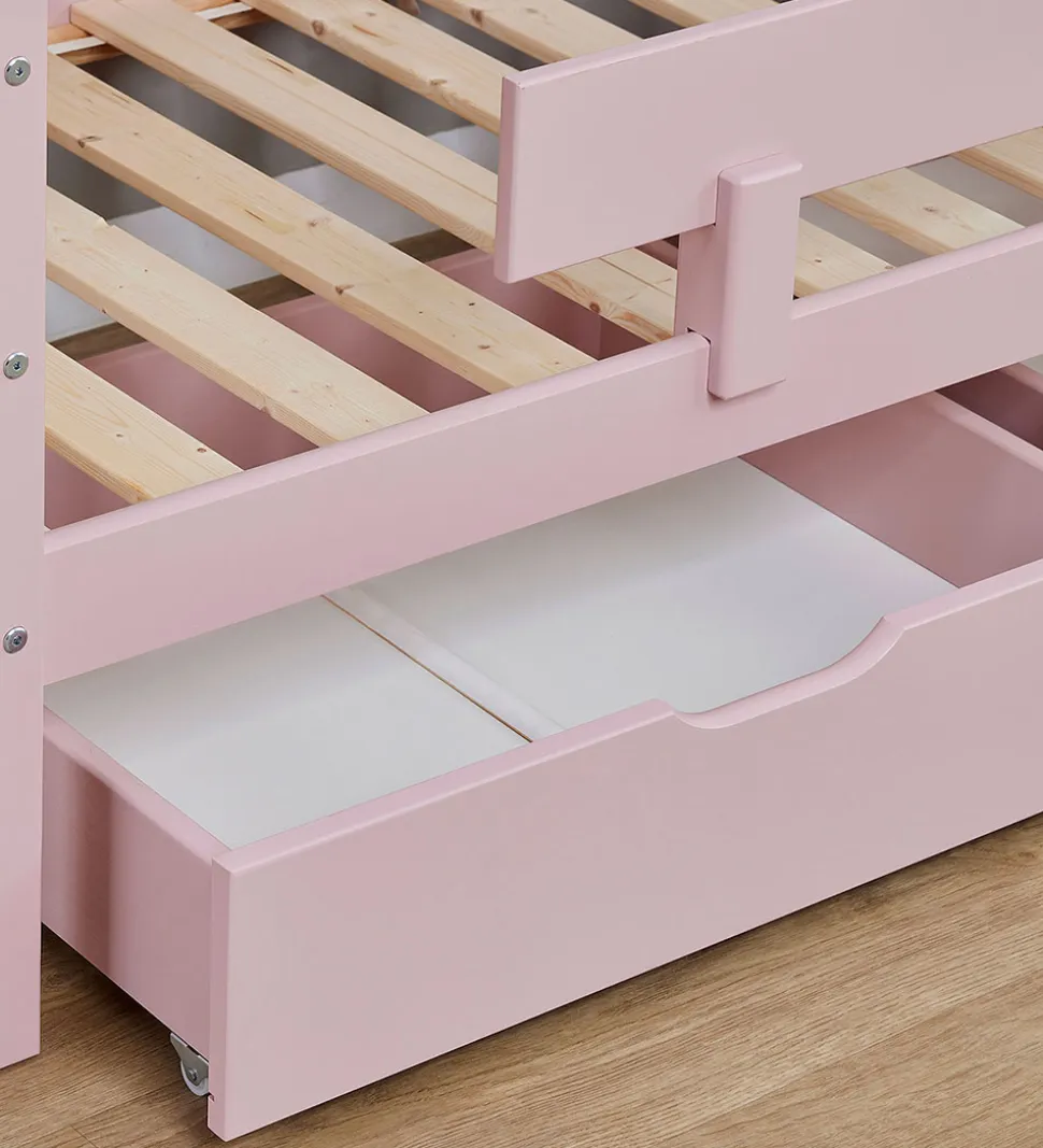 Hoppekids Skuffer m. Hjul - 2 stk. - 70x160 cm - Pale Rose