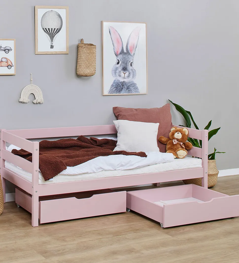 Hoppekids Skuffer m. Hjul - 2 stk. - 70x160 cm - Pale Rose