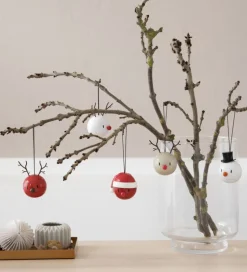 Hoptimist Julekugler - Snowman - 2 stk - Ø:5 cm - Hvid