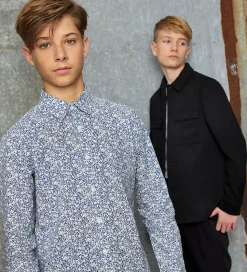 Hound Skjorte - Hvid/Blå m. Blomster