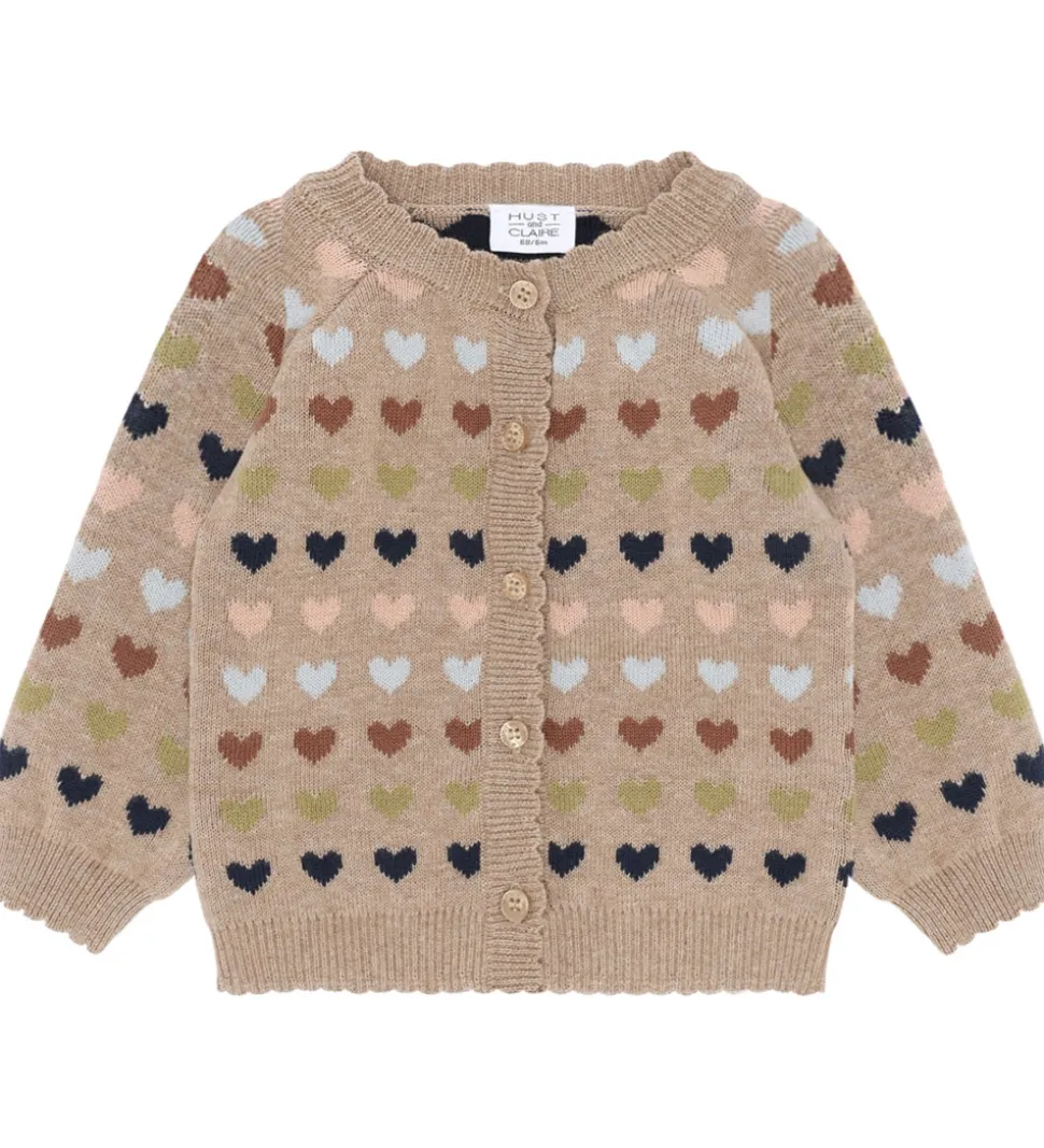 Hust and Claire Cardigan - Strik - HCCamilla - Biscuit m. Hjerte