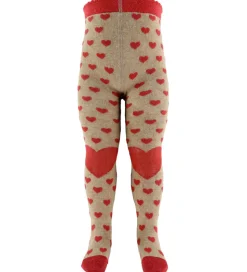 Hust and Claire Strømpebukser - HCFrankie - Biscuit m. Hjerter