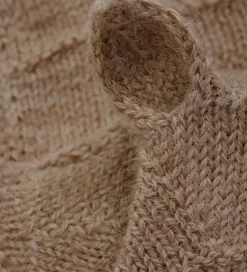 Huttelihut Babyhjelm m. Ører - Alpakauld - Strik - Camel Melange