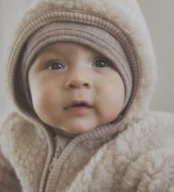 Huttelihut Køredragt - Uldfleece - Teddy - Cement