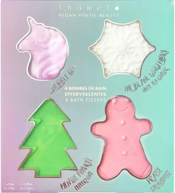 Inuwet Bath Bombs m. Duft - 4-pak - Christmas Set