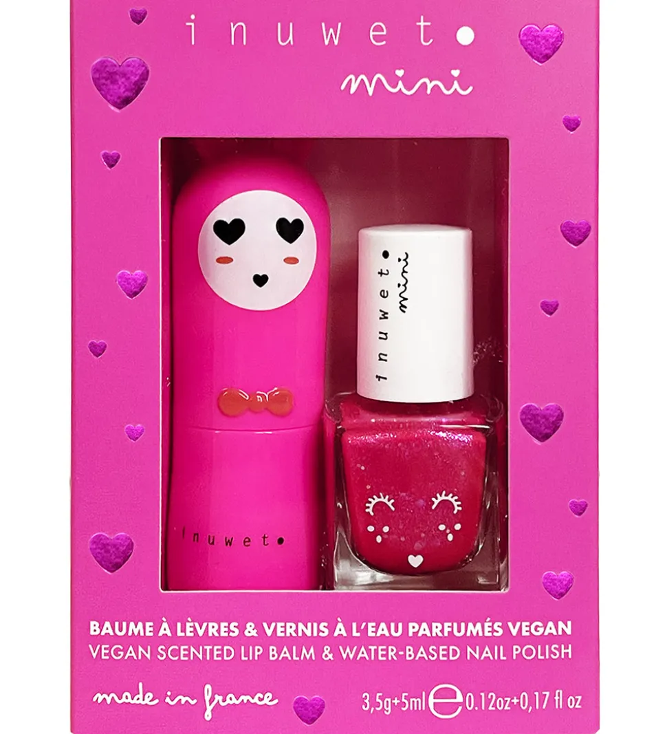 Inuwet Gavesæt - Læbepomade/Neglelak - Fuchsia