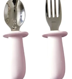 Jack o Juno Børnebestik - Silikone/Rustfrit Stål - Light Pink