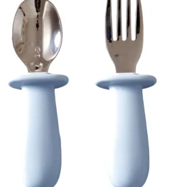 Jack o Juno Børnebestik - Silikone/Rustfrit Stål - Pale Blue