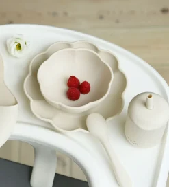 Jack o Juno Spisesæt - Silikone - 4 Dele - Poppy - Cream