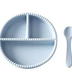 Jack o Juno Spisesæt - Silikone - 2 Dele - Bubble - Pale Blue