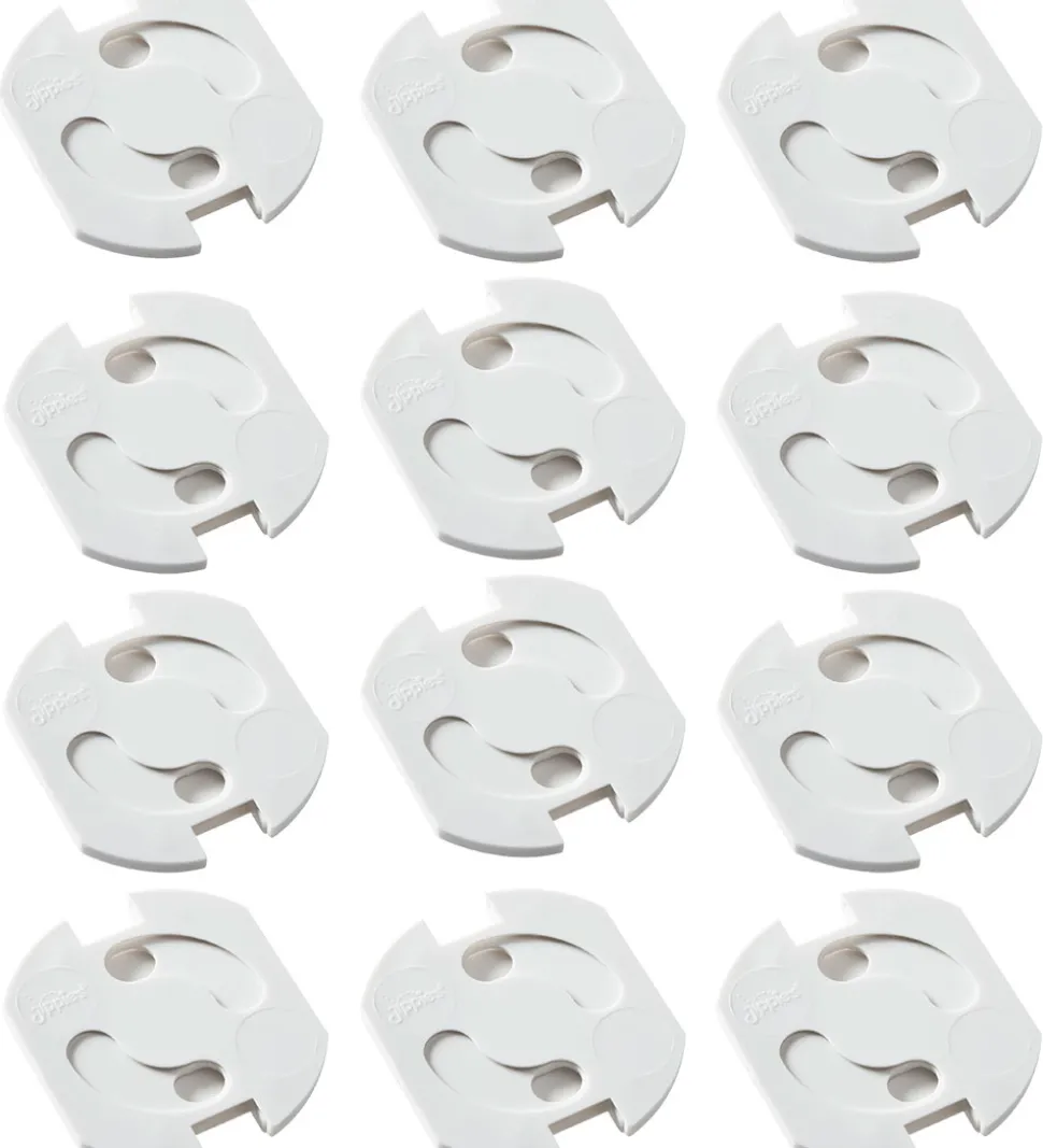 Jippies Stikkontakt-sikringer - Drejelig - 12 stk. - Hvid