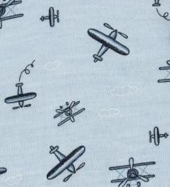 Joha Babyhjelm - 1-lags - Uld/Bambus - Lyseblå m. Print