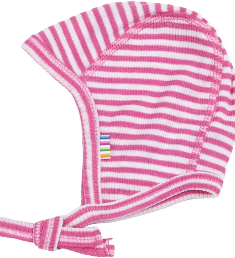 Joha Babyhjelm - Rib - Uld/Silke - Off White/Pink