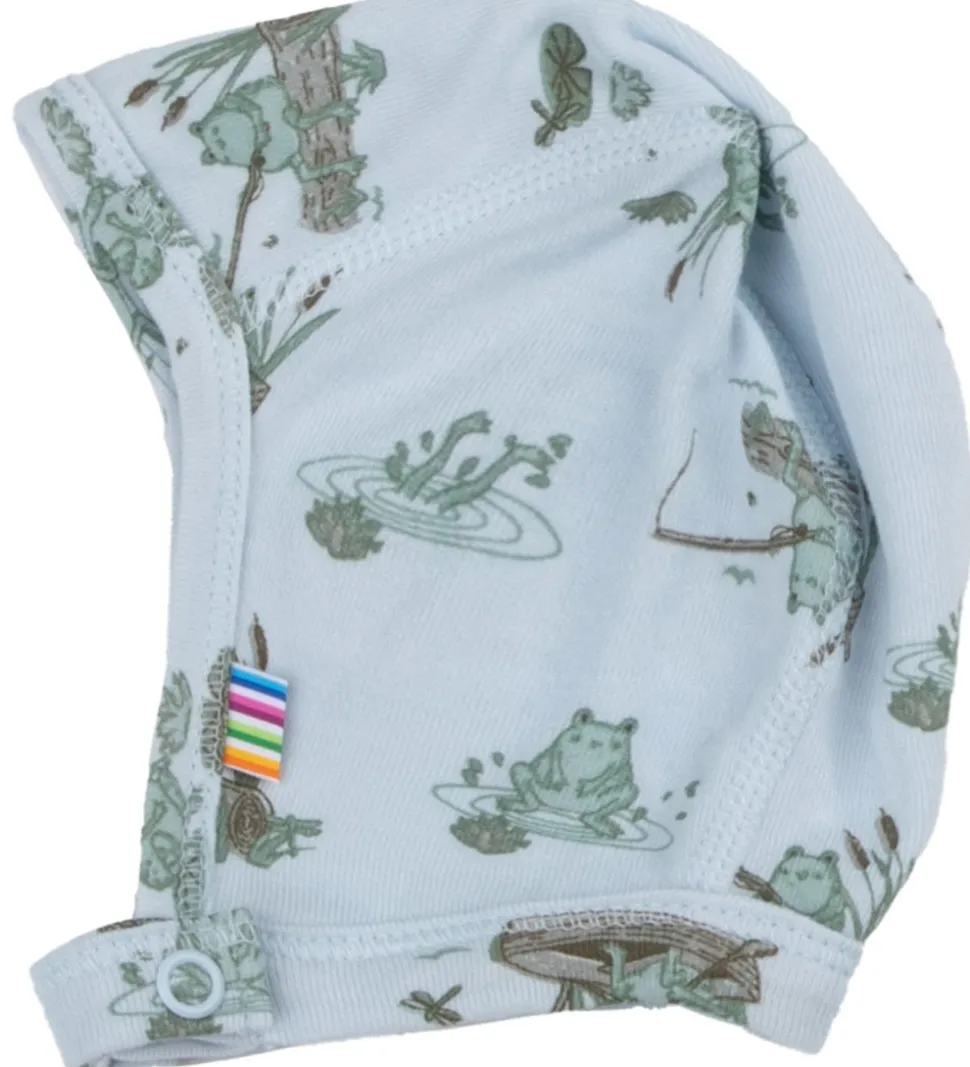 Joha Babyhjelm - Viskose/Bambus - Lyseblå m. Frøer