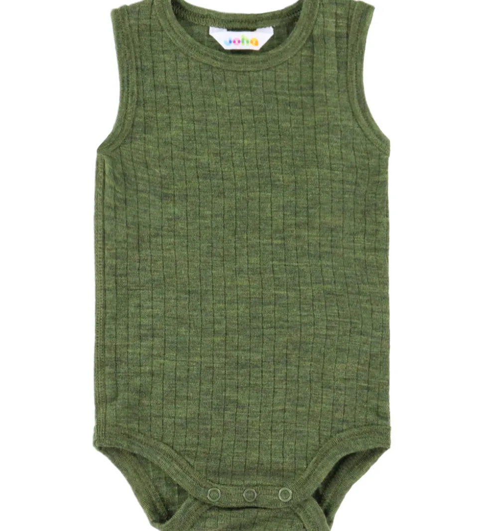 Joha Body u/æ - Uld - Rib - Mørk Oliven