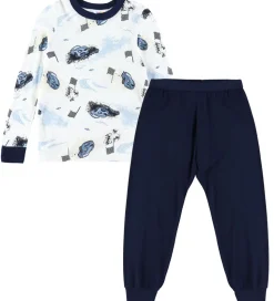 Joha Nattøj - 2 Delt - Bambus - Off White m. Print