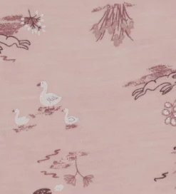 Joha Savlesmæk - Uld/Bambus - Lyserød m. Print