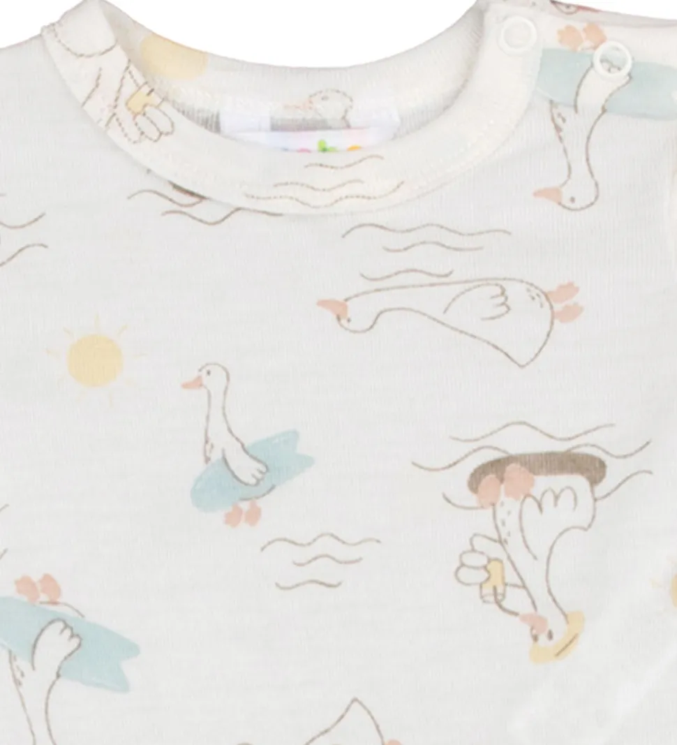 Joha Sommerdragt - Uld/Silke - Off White m. Print