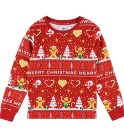 Jule-Sweaters Nattøj - 2-Delt - Christmas Cookie - Rød