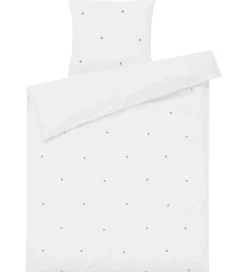 Juna Sengetøj - Daisy - Baby - Hvid/ Lyseblå