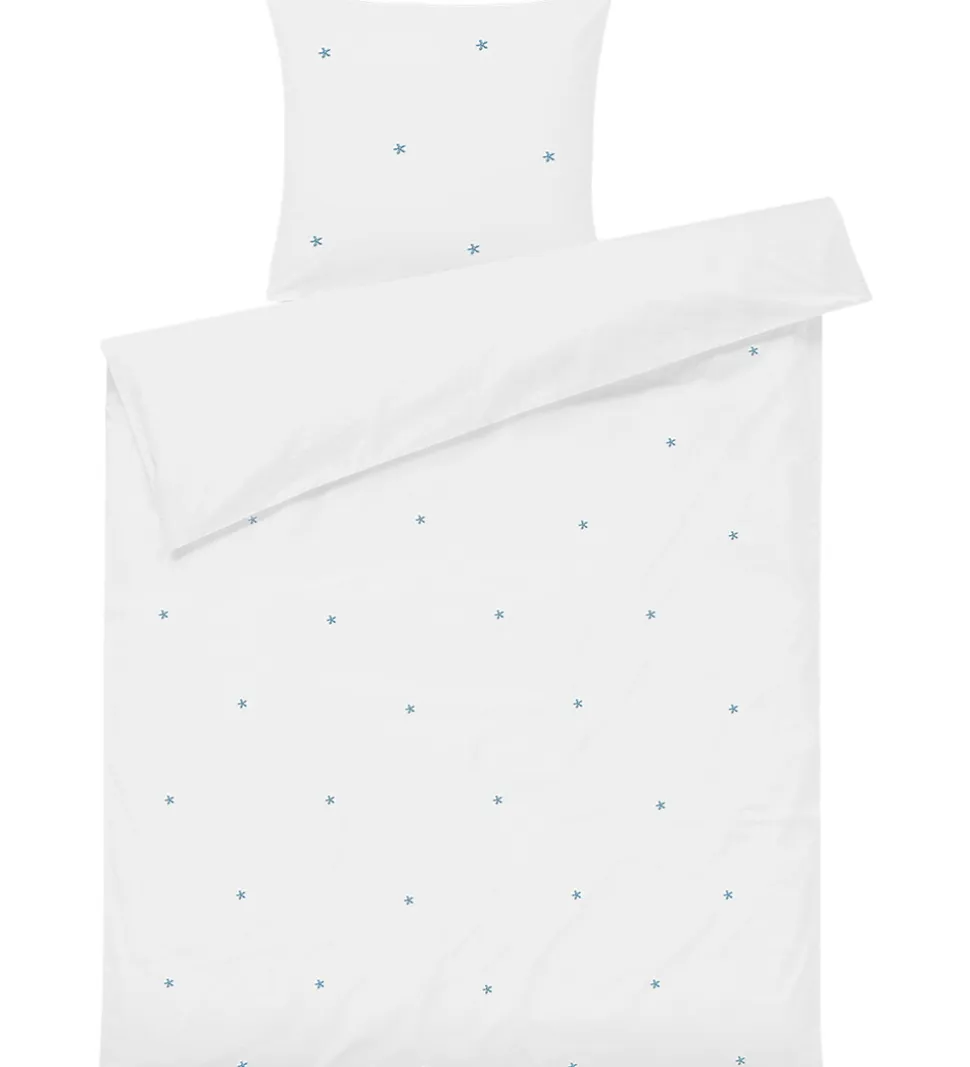 Juna Sengetøj - Daisy - Baby - Hvid/ Lyseblå