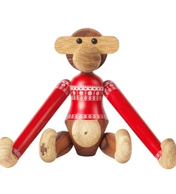 Kay Bojesen Træfigur - Abe - Julesweater 2024 - Lille - Teak/Lim