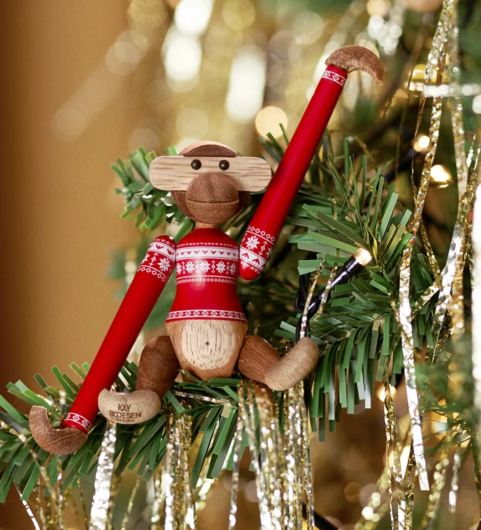 Kay Bojesen Træfigur - Abe - Julesweater 2024 - Mini -Teak/Limba