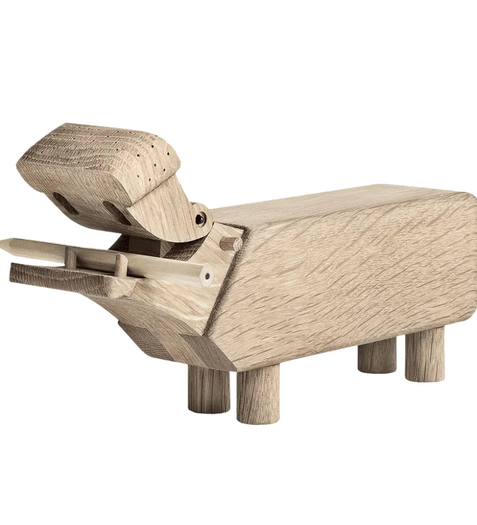 Kay Bojesen træfigur - Flodhest - H9 cm - Eg