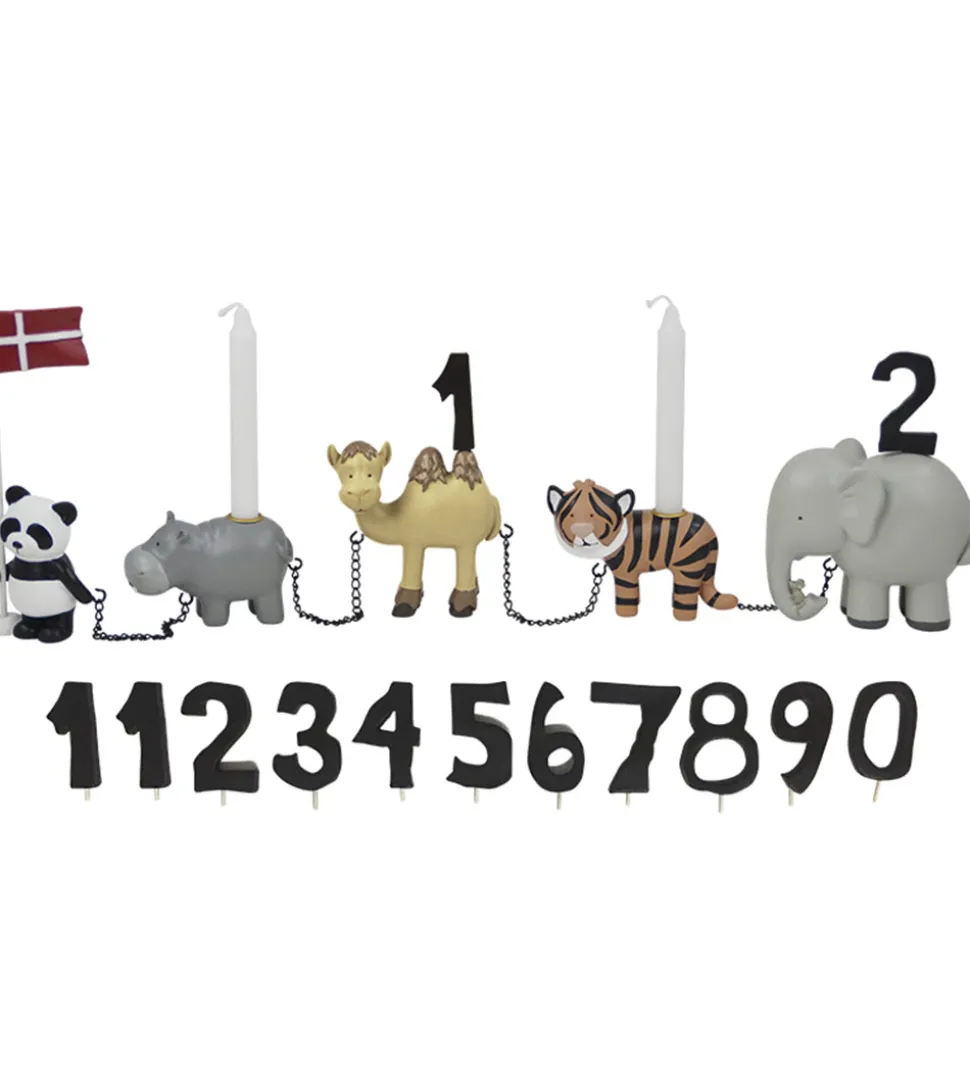 Kids by Friis Fødselsdagstog - Zoo-dyr m. 11 Tal