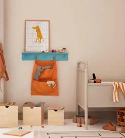 Kids Concept Hylde m. Knager - 60x10 cm - Træ - Turqoise