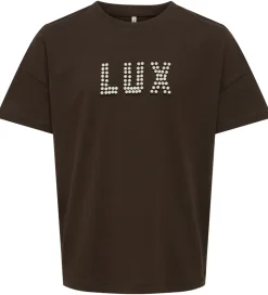 Kids Only T-shirt - KogKate - O-Neck Pearl Top - Black Coffee/Lu