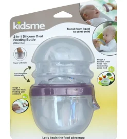 KidsMe Sutteflaske/Food Feeder - 2-i-1 - 150ml - Silikone - Plum