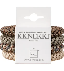 Kknekki Hårelastikker - 4-pak - Brun/Beige