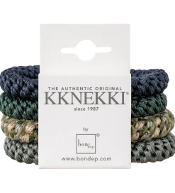 Kknekki Hårelastikker - 4-pak - Green/Blue/Grey