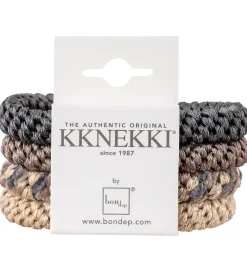 Kknekki Hårelastikker - 4-pak - Beige/Brown/Black