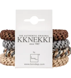 Kknekki Hårelastikker - 4-pak - Beige/Brun/Grå