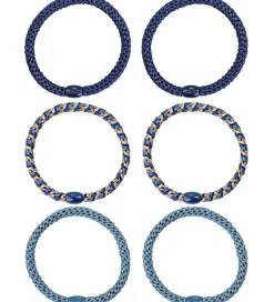 Kknekki Hårelastikker - 6-Pak - Slim - Blå