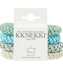 Kknekki Hårelastikker - 4-pak - Blå Glitter